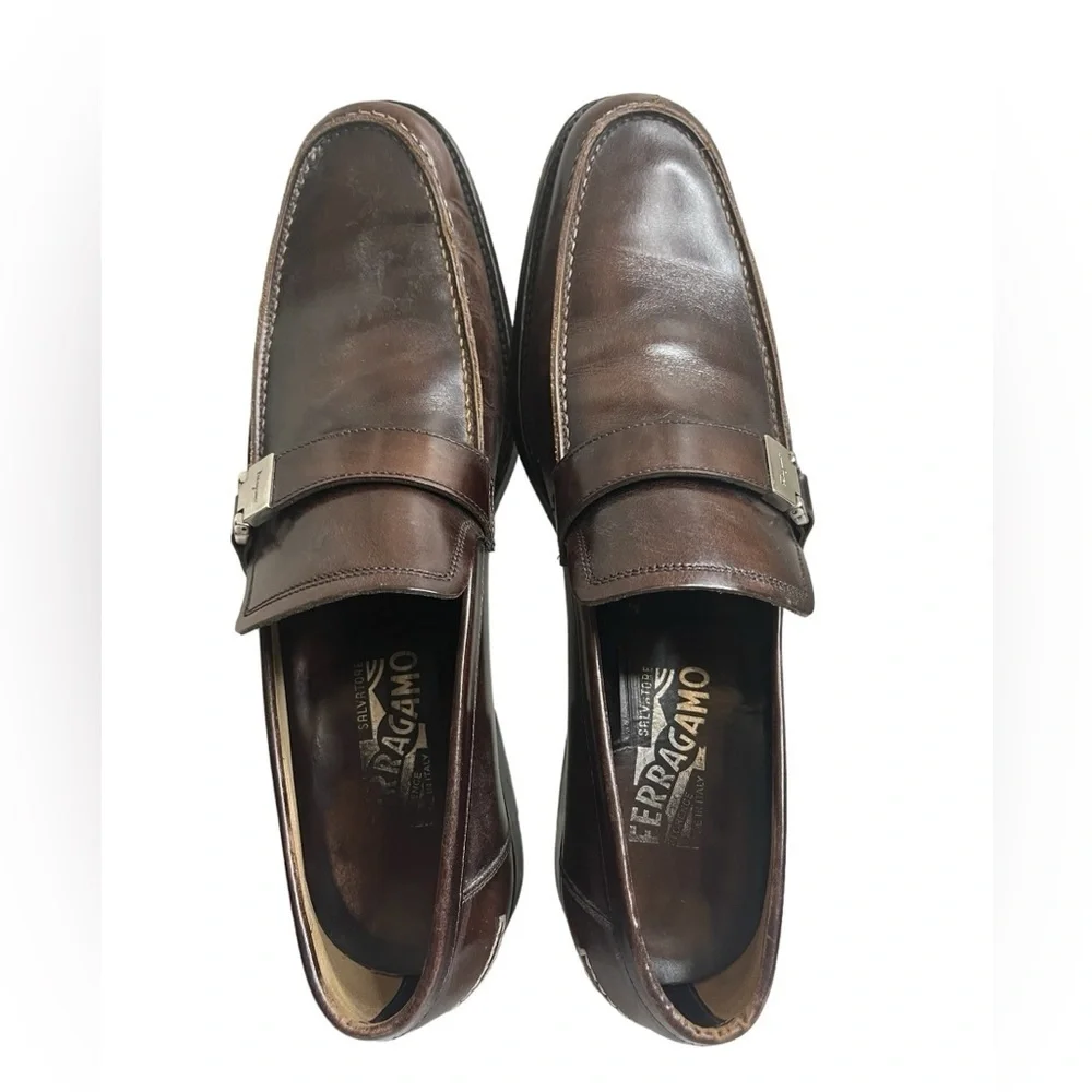 Rare Salvatore Ferragamo Florence Brown Leather Loafers - Italy size 9